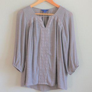 Apt. 9 Taupe Peasant Top Size S